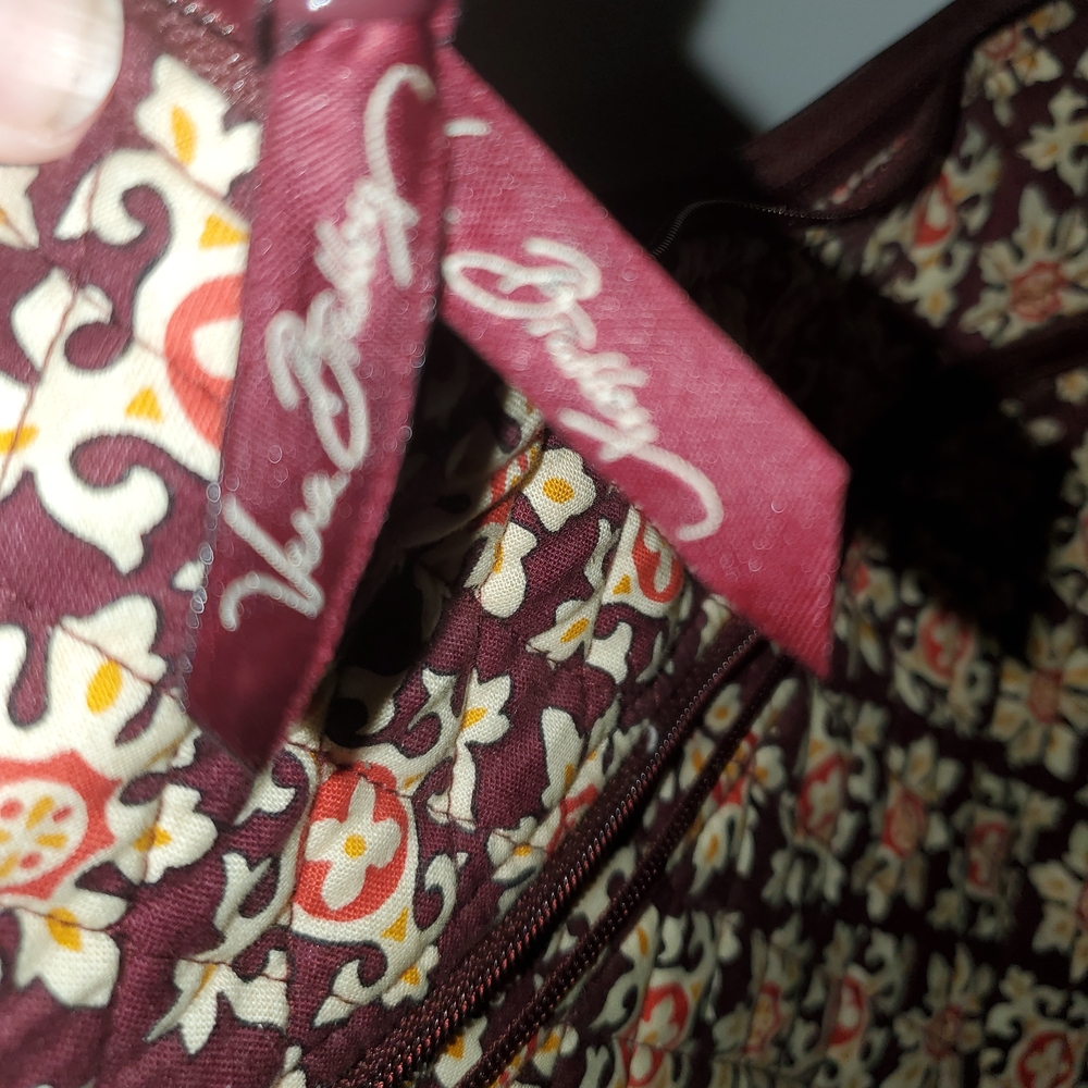Vera Bradley Burgundy and Yellow Hobo Bag - Picture 4 of 8